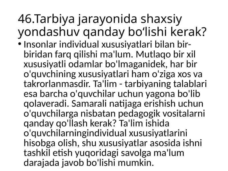 Shaxsiy yondashuv jarayoni 1