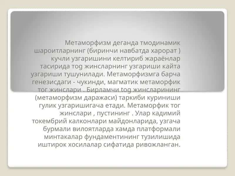 Метаморфизм 1