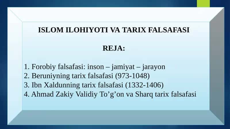 ISLOM ILOHIYOTI VA TARIX FALSAFASI 1