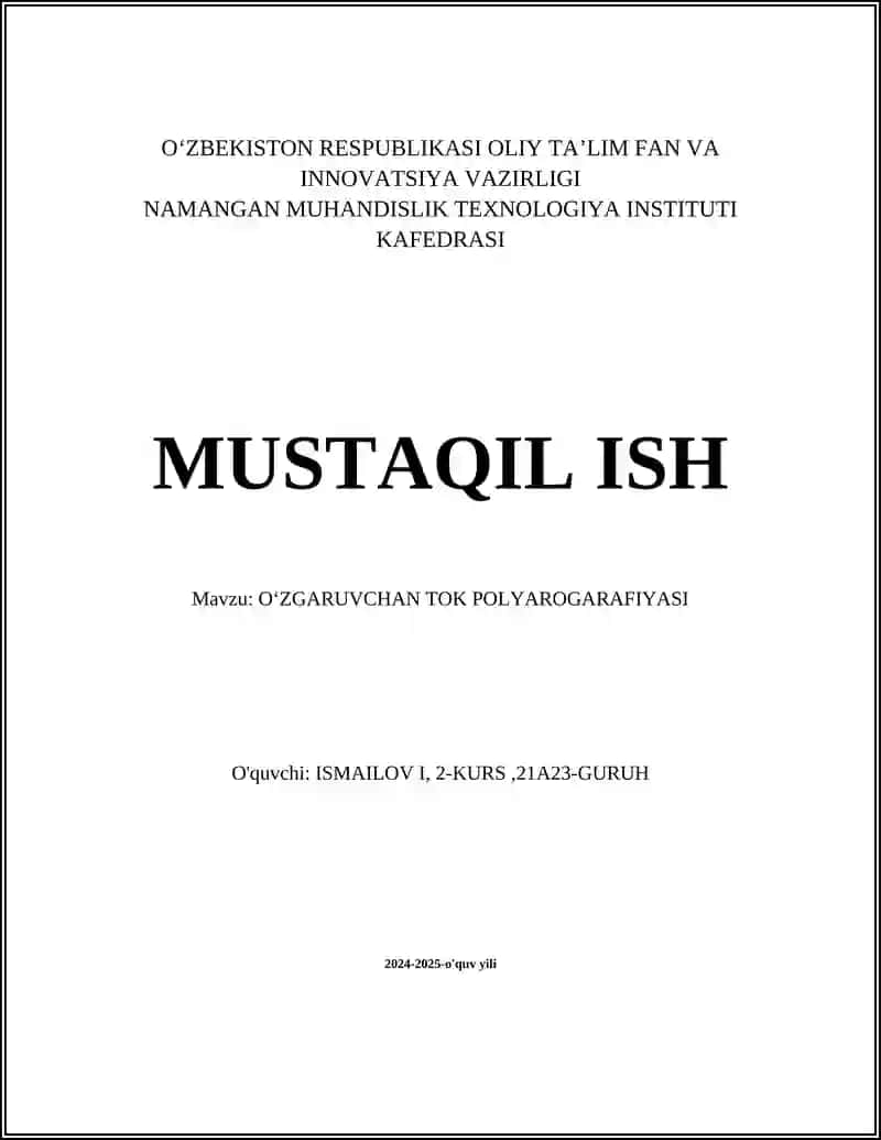 Oʻzgaruvchan Tok Poliyarografiyasi