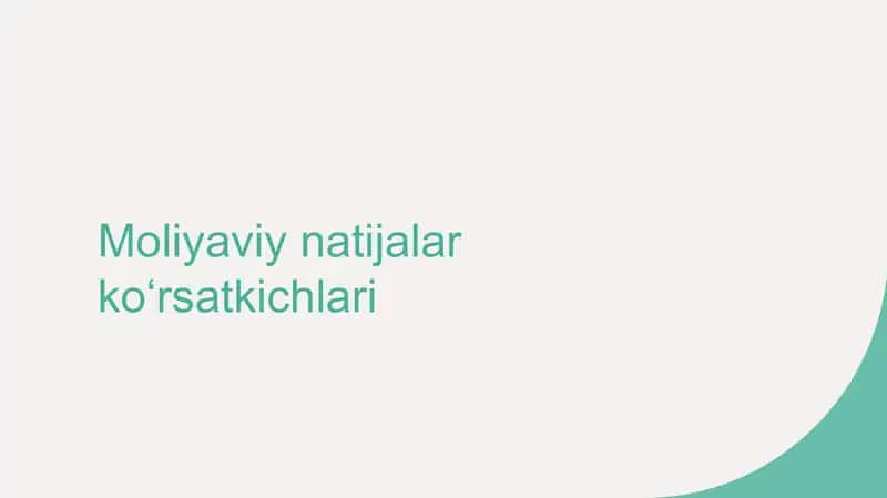 Moliyaviy natijalar ko‘rsatkichlari 1