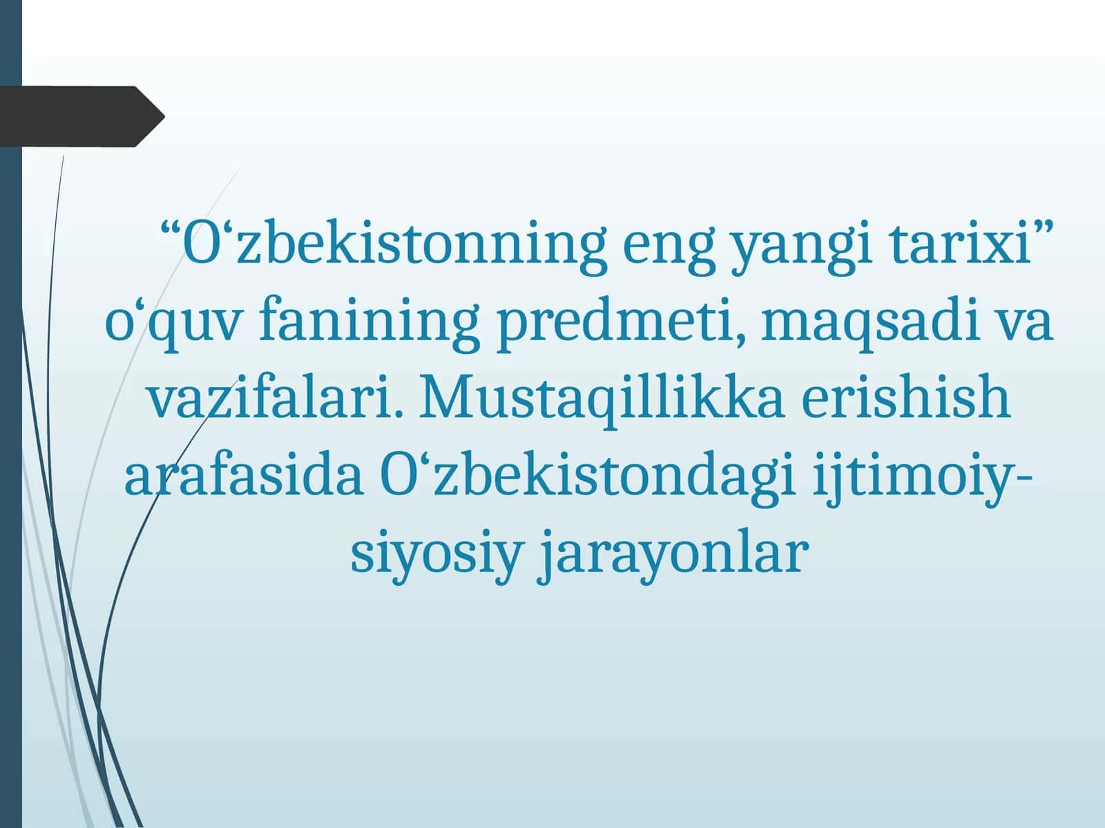 O‘zbekistonning eng yangi tarixi 1