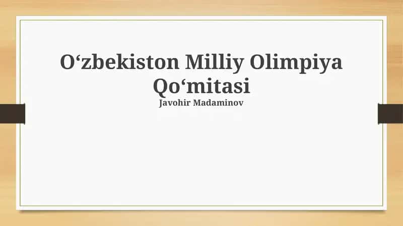 O'zbekiston Milliy Olimpiya Qo'mitasi 1