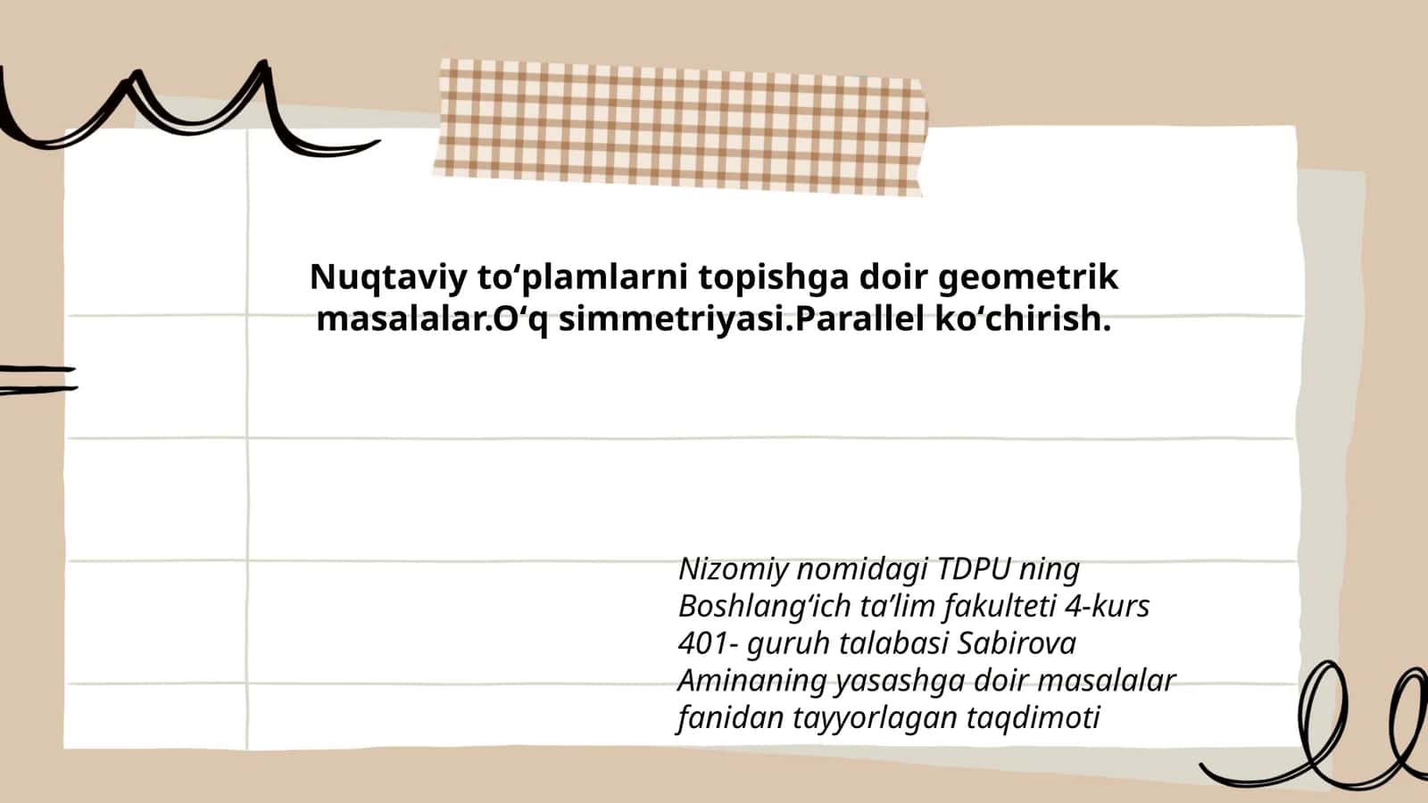 Nuqtaviy to'plamlarni topishga doir geometrik masalalar 1