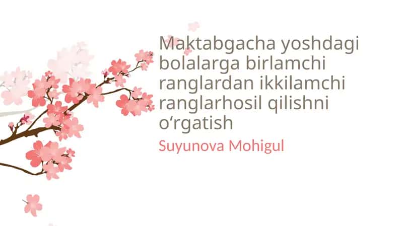 Ranglarni O'rgatish 1