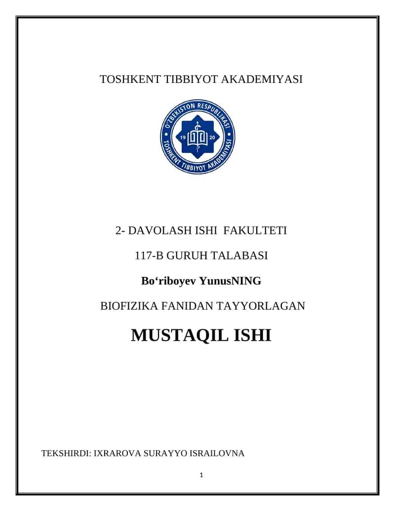 Suyuqliklarning oqishi. Bernulli tenglamasi 1