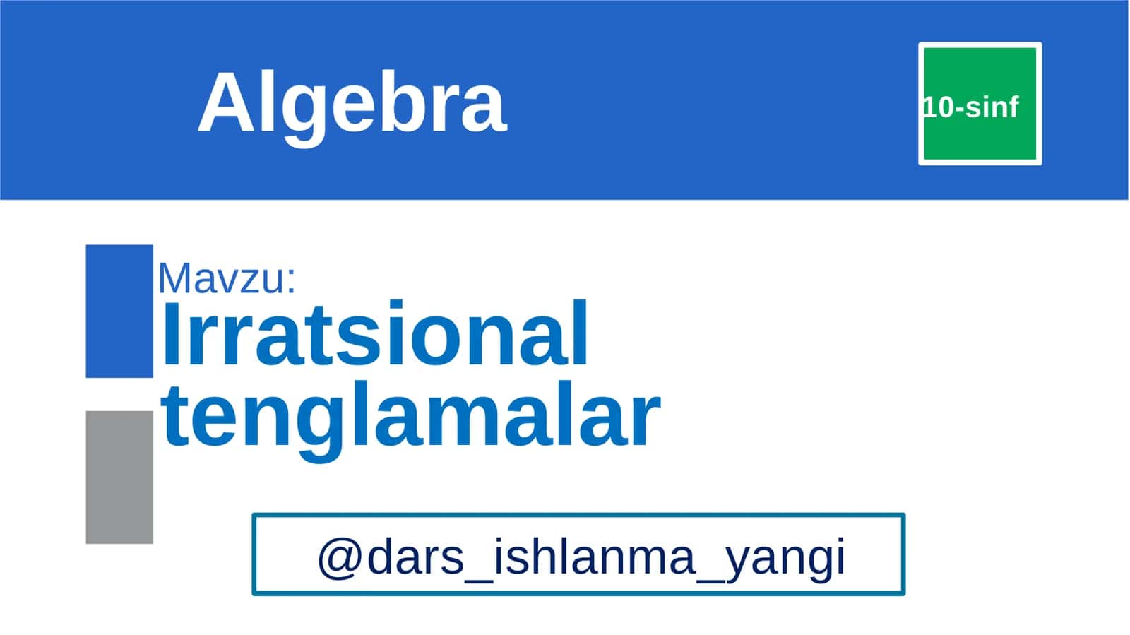 Irratsional tenglamalar 1