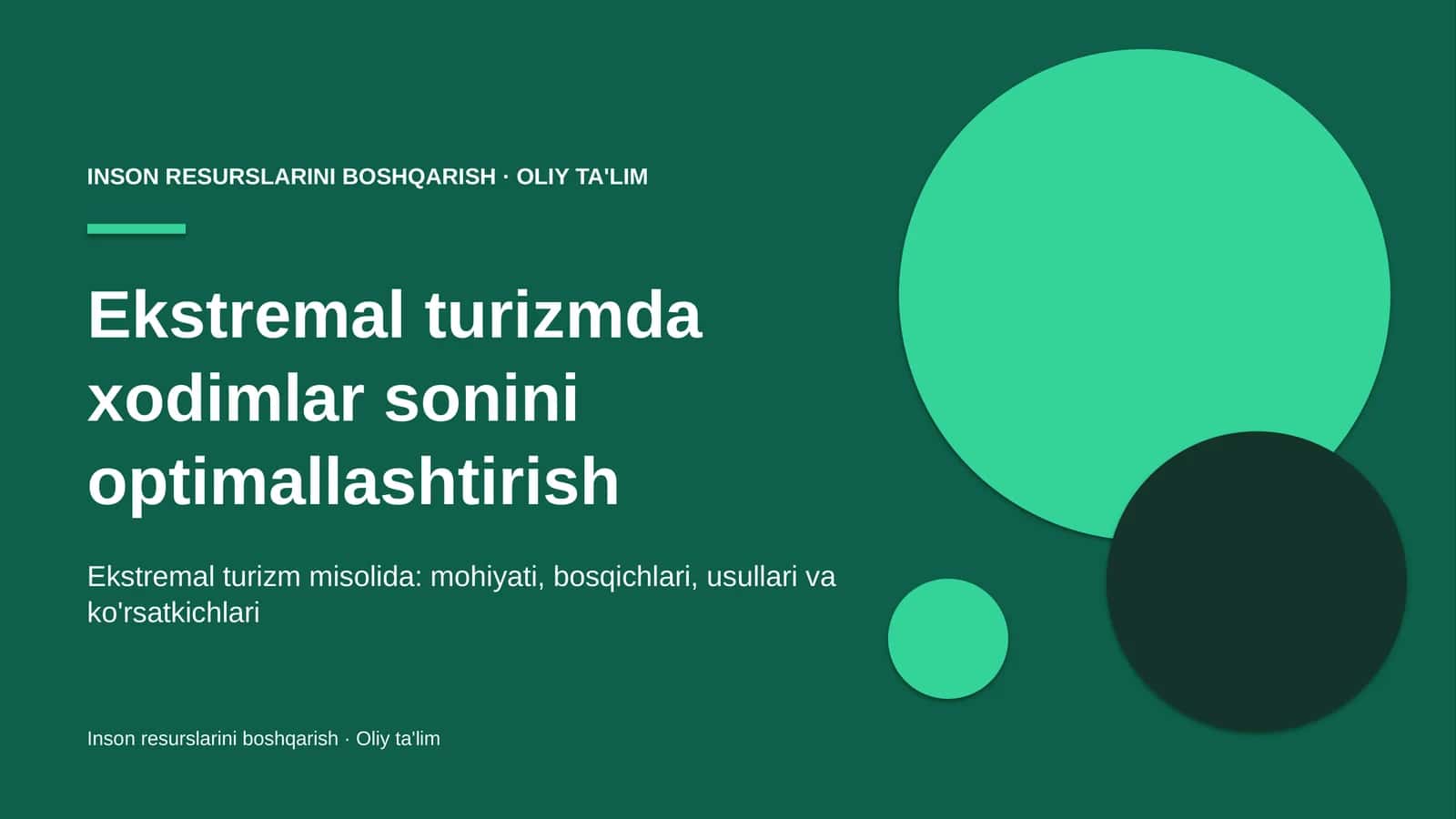 Ekstremal turizmda xodimlar sonini optimallashtirish 1