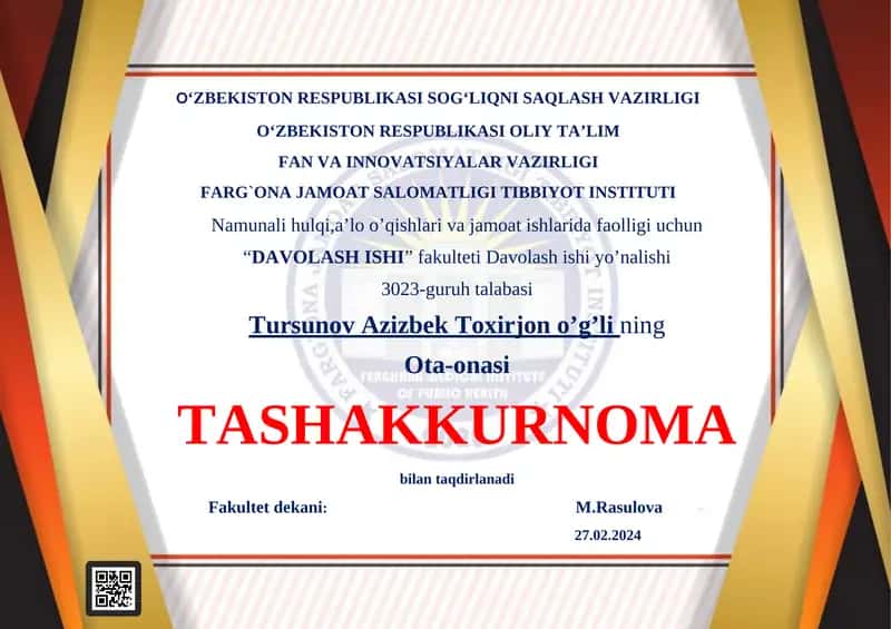 DAVOLASH ISHI fakulteti 1