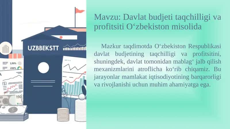 Davlat budjeti taqchilligi va profitsiti O‘zbekiston misolida 1
