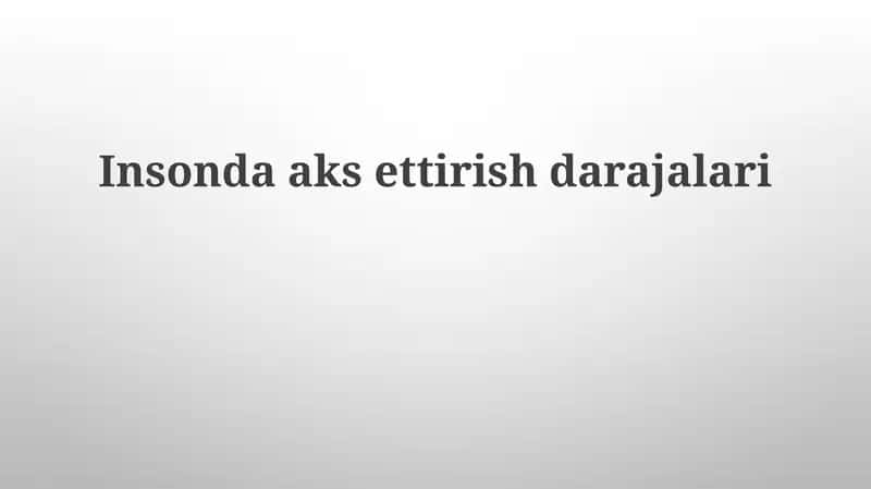 Isondada aks ettirish darajalari 1