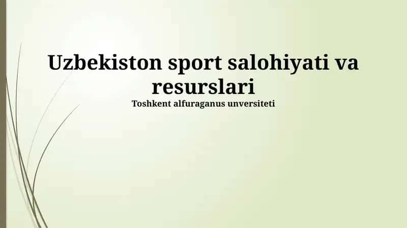 O'zbekiston sport salohiyati va resurslari 1