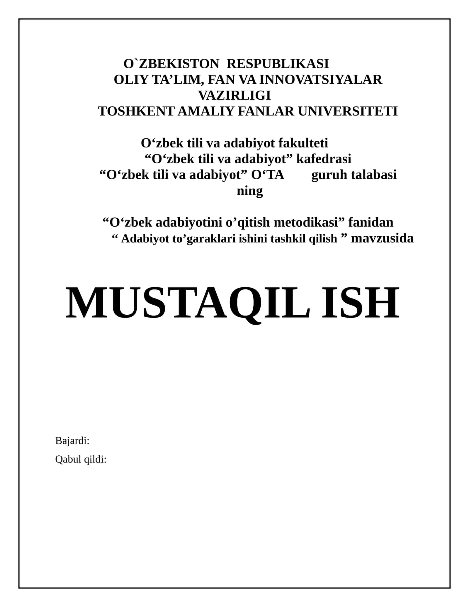 Adabiyot to‘garaklari ishini tashkil qilish 1