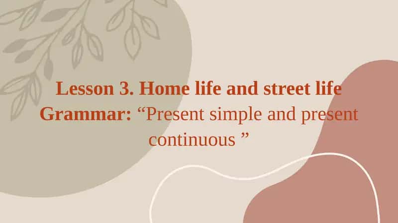 Lesson 3. Home life and street life 1