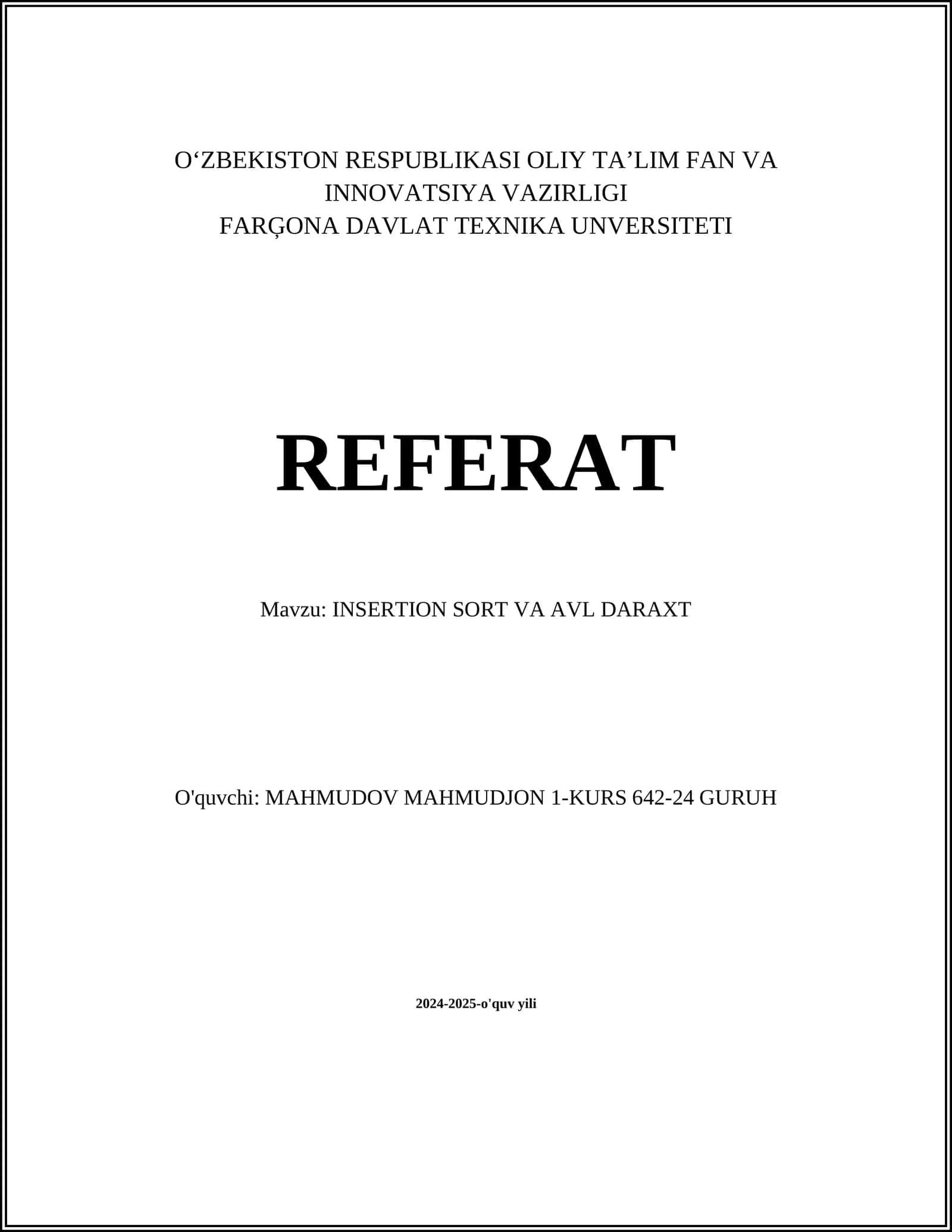 INSERTION SORT VA AVL DARAXT 1