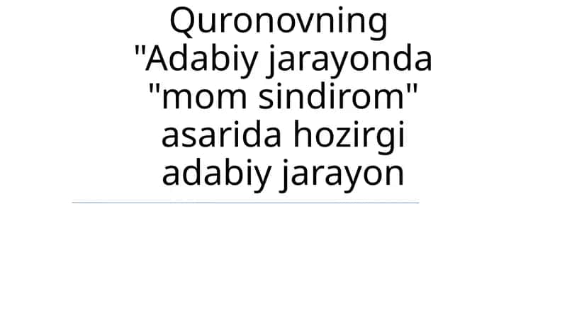 Ona Sindromi Tahlili 1
