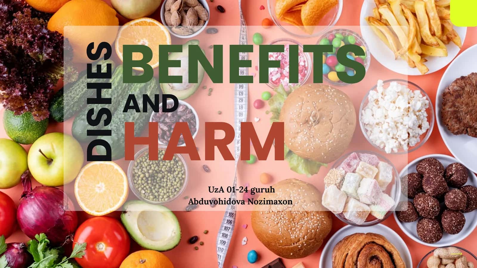 Beneficial and harmful food products 1