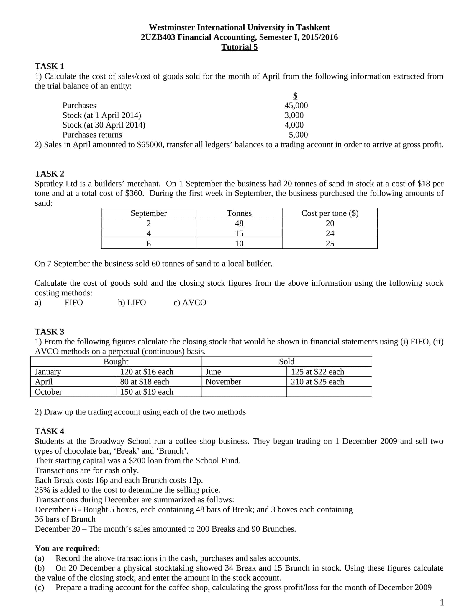 2UZB403 Financial Accounting Tutorial 5 1