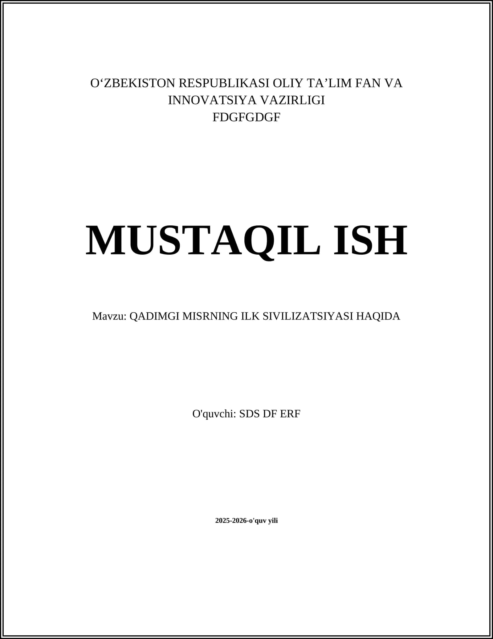 QADIMGI MISRNING ILK SIVILIZATSIYASI HAQIDA 1