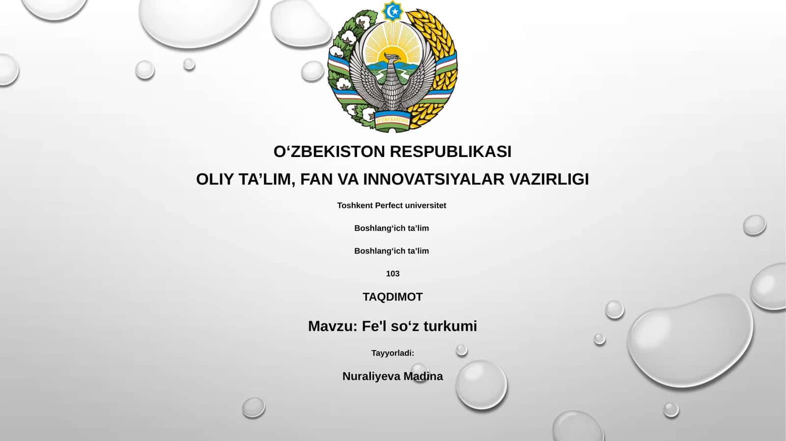 Fe'l soʻz turkumi 1