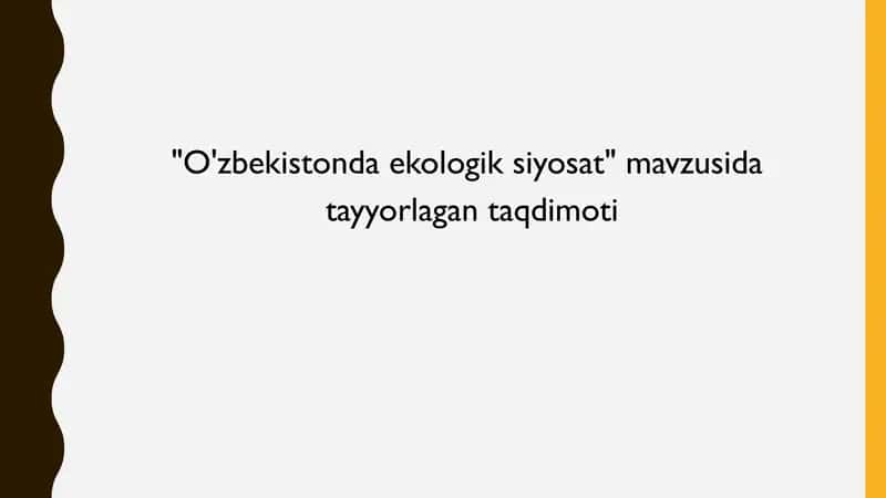 O'zbekistonda ekologik siyosat 1