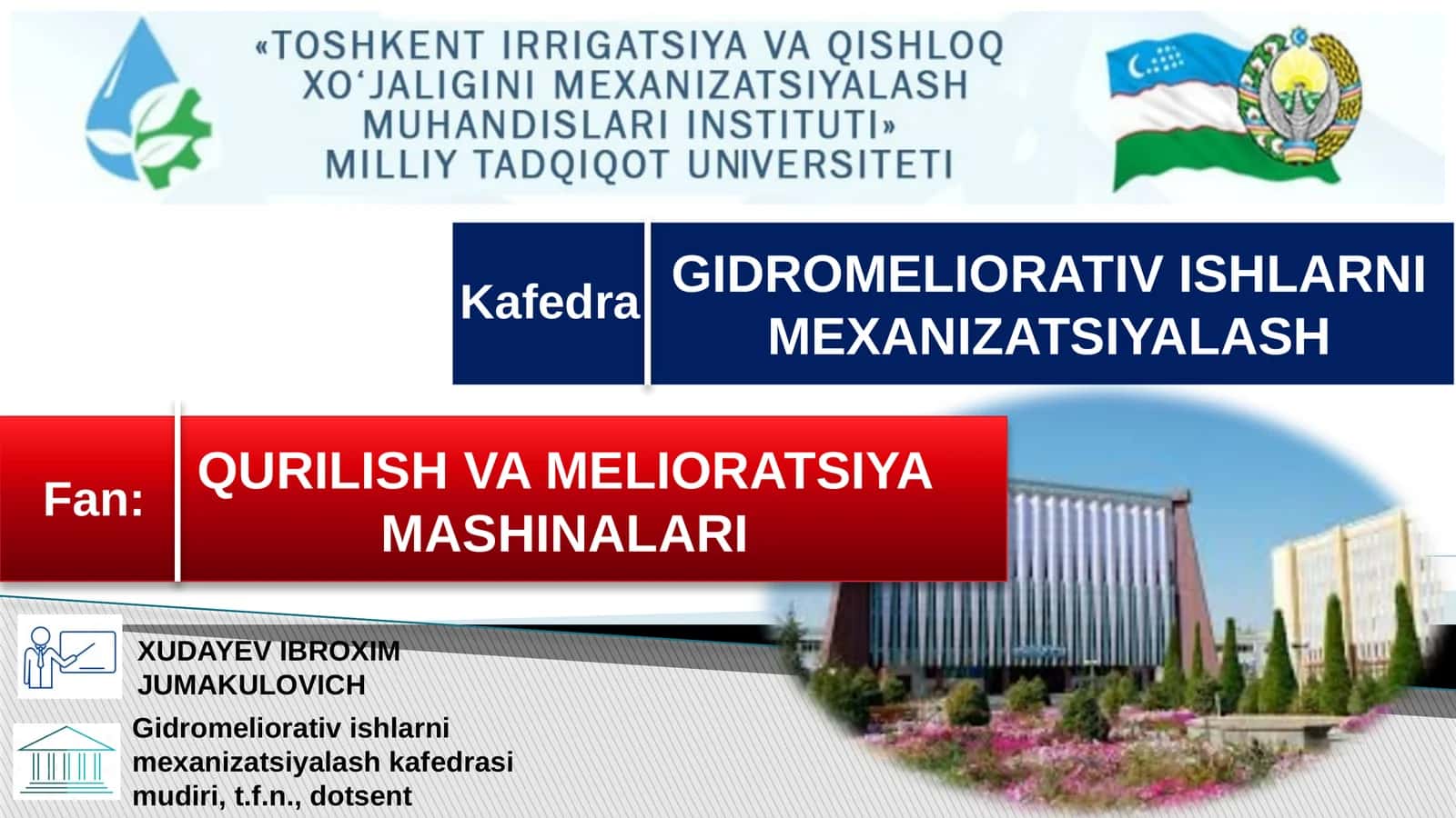 QURILISH VA MELIORATSIYA MASHINALARI 1