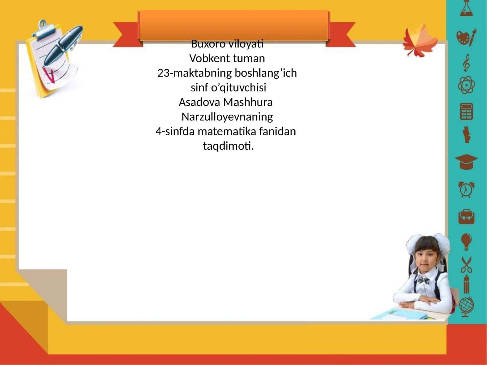 4-sinfda matematika fanidan taqdimoti 1