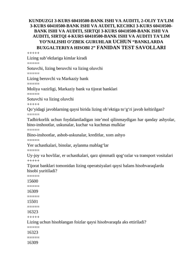 BANK ISHI VA AUDITI 1