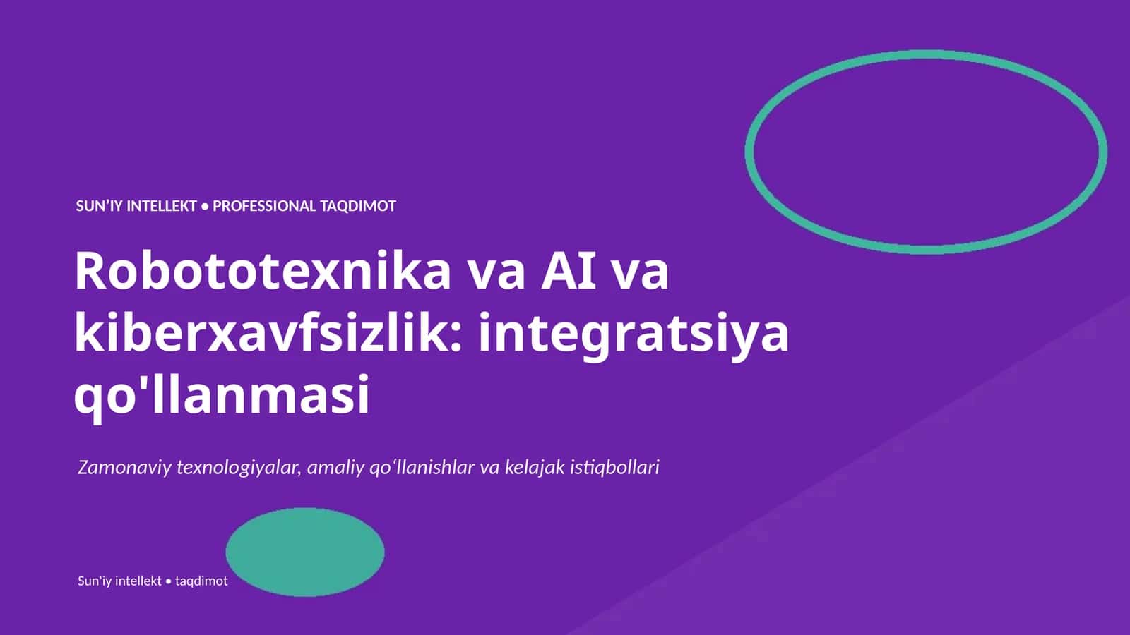 Robototexnika va AI va kiberxavfsizlik: integratsiya qo'llanmasi 1