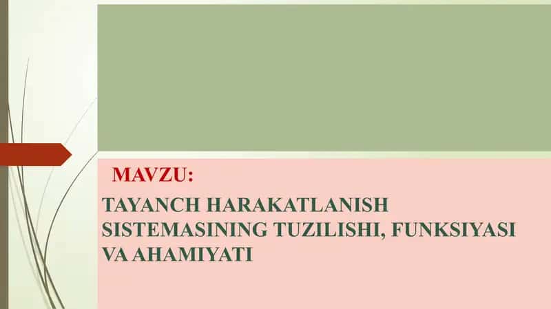 TAYANCH HARAKATLANISH SISTEMASI 1