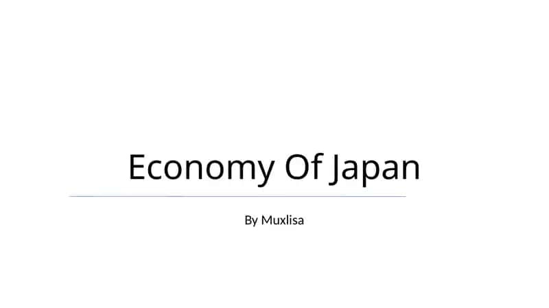 Economy Of Japan 1