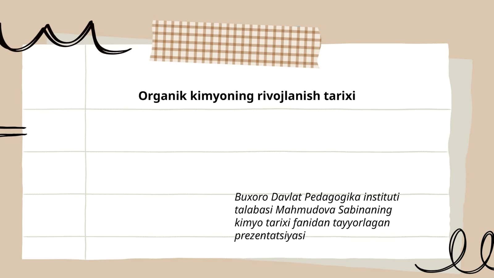 Organik kimyoning rivojlanish tarixi 1