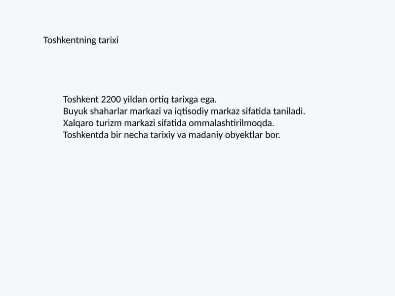 Toshkentning tarixi 1