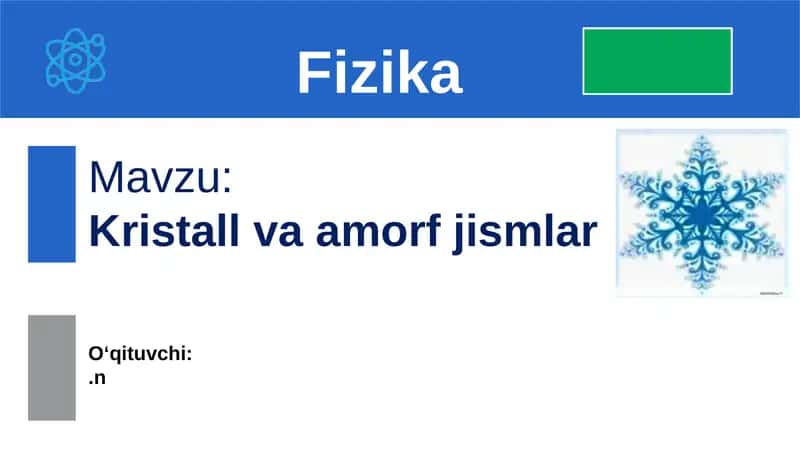 Kristallvaamorfjismlar 1