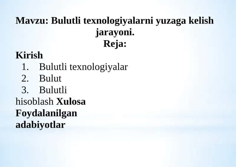Bulutli texnologiyalar 1