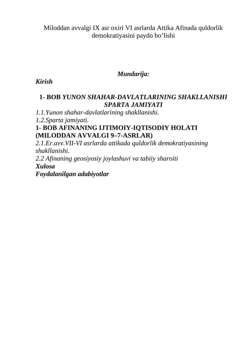 Attika Afinaning ijtimoiy-iqtisodiy holati 1