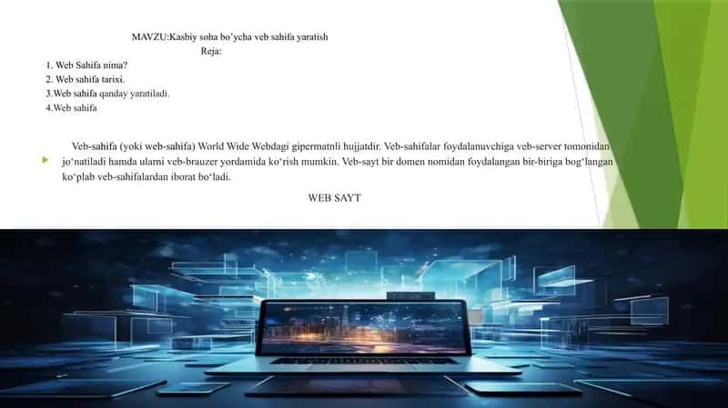 Kasbiy soha bo’ycha veb sahifa yaratish 1