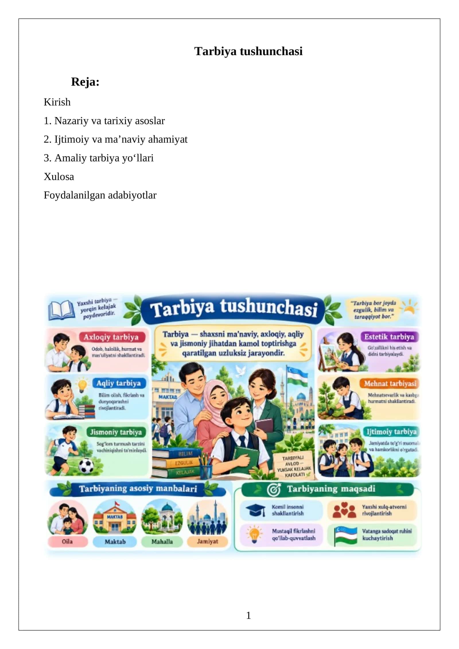 Tarbiya tushunchasi 1