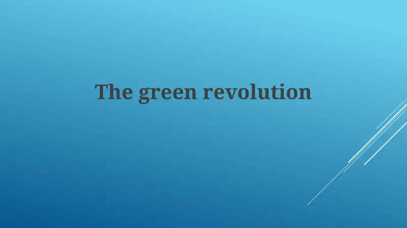 The greenrevolution 1
