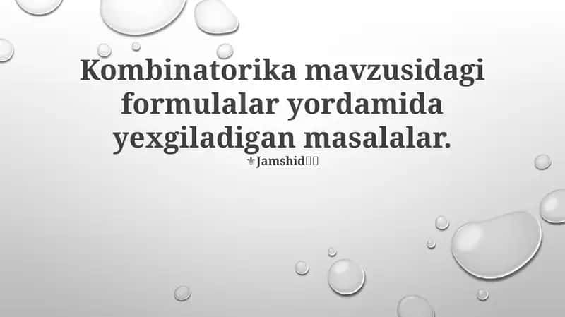 Kombinatorika formulalari 1