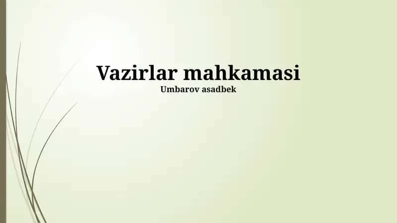 Vazirlar Mahkamasi 1