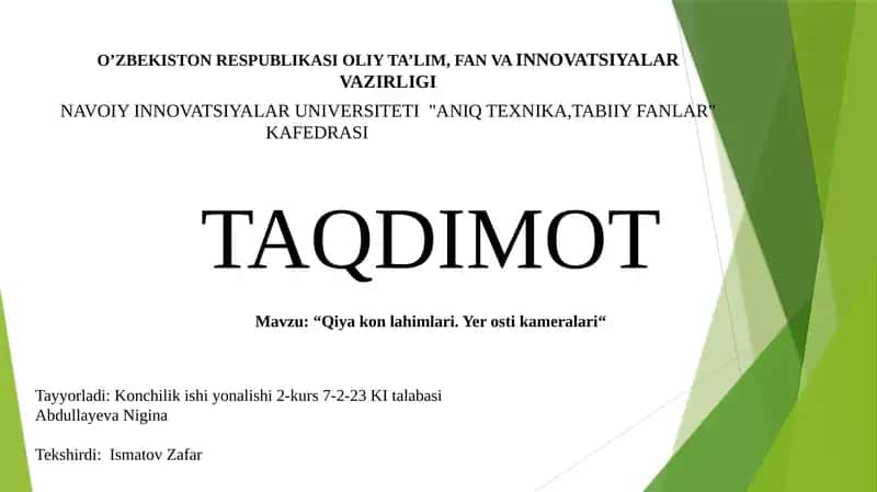Qiyakon lahimlari.Yerosti kameralari 1