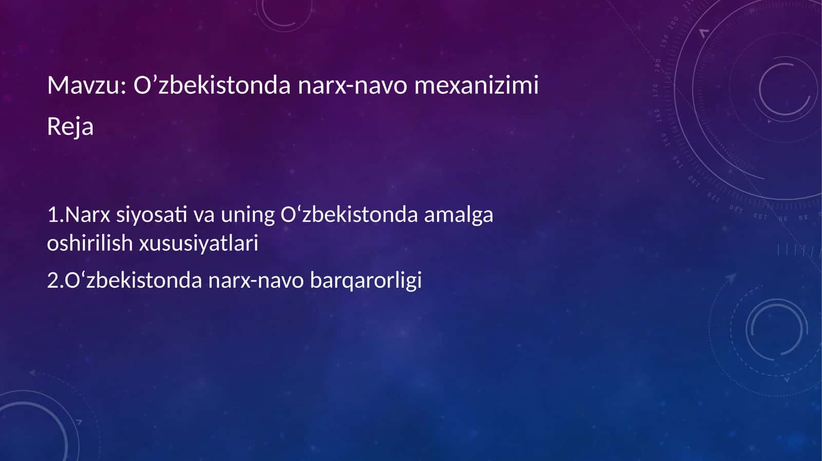 O’zbekistonda narx-navo mexanizimi 1