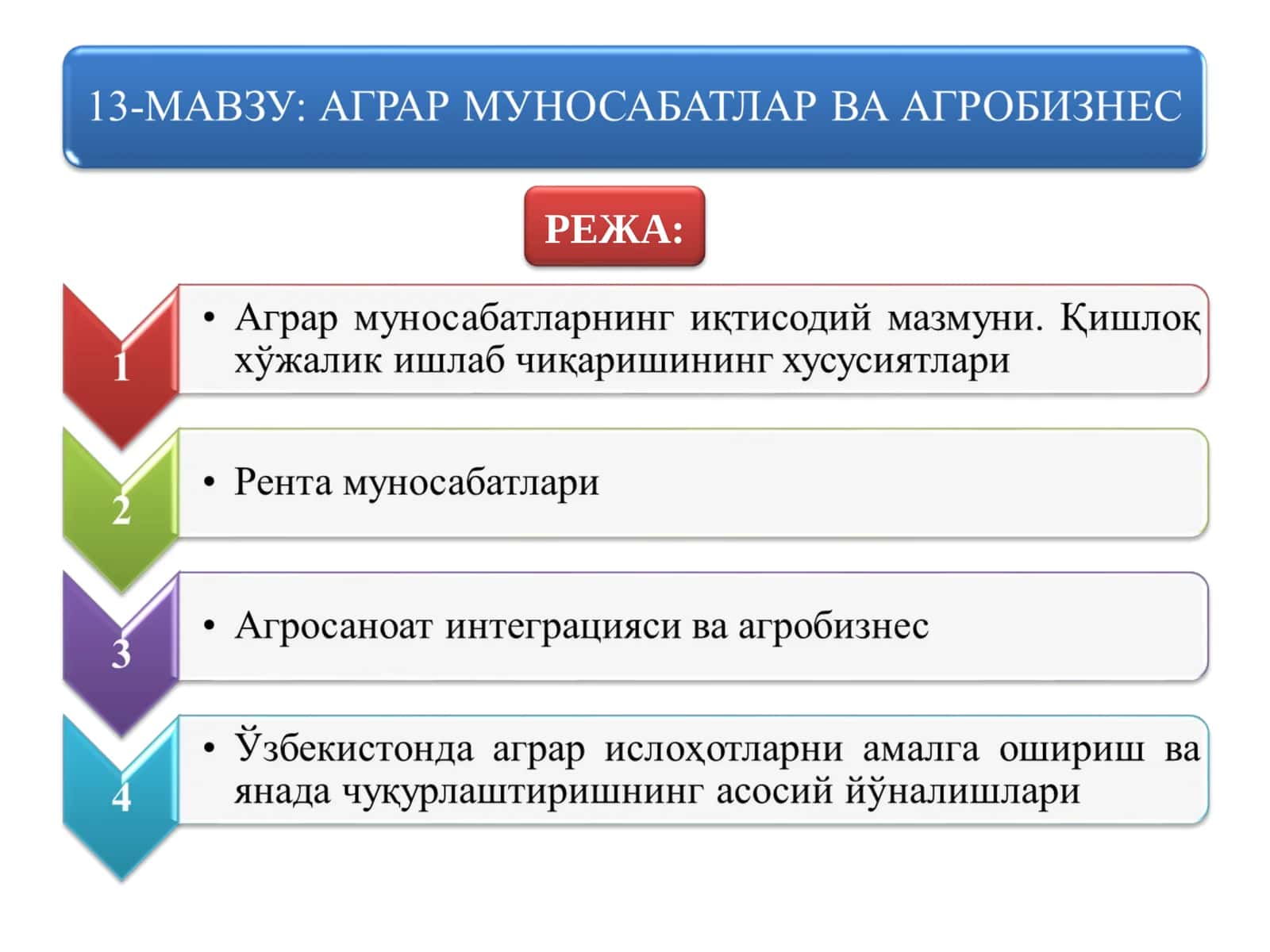 АГРАР МУНОСАБАТЛАР ВА АГРОБИЗНЕС 1