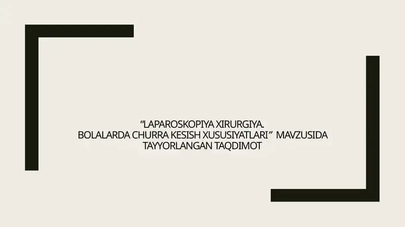 Laparoskopik xirurgiya 1