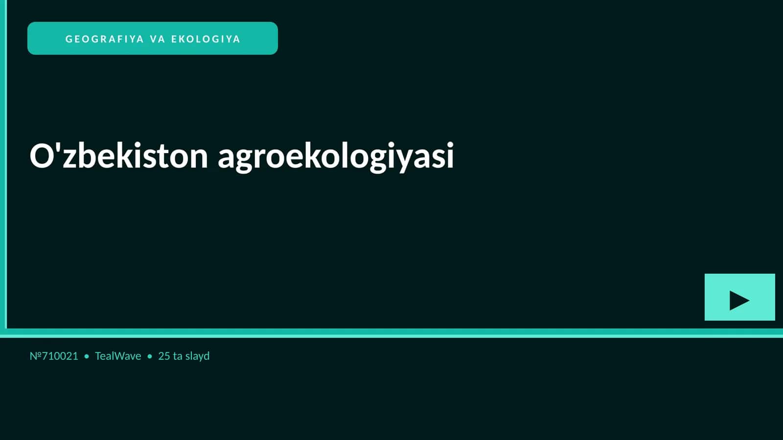 O'zbekiston agroekologiyasi 1