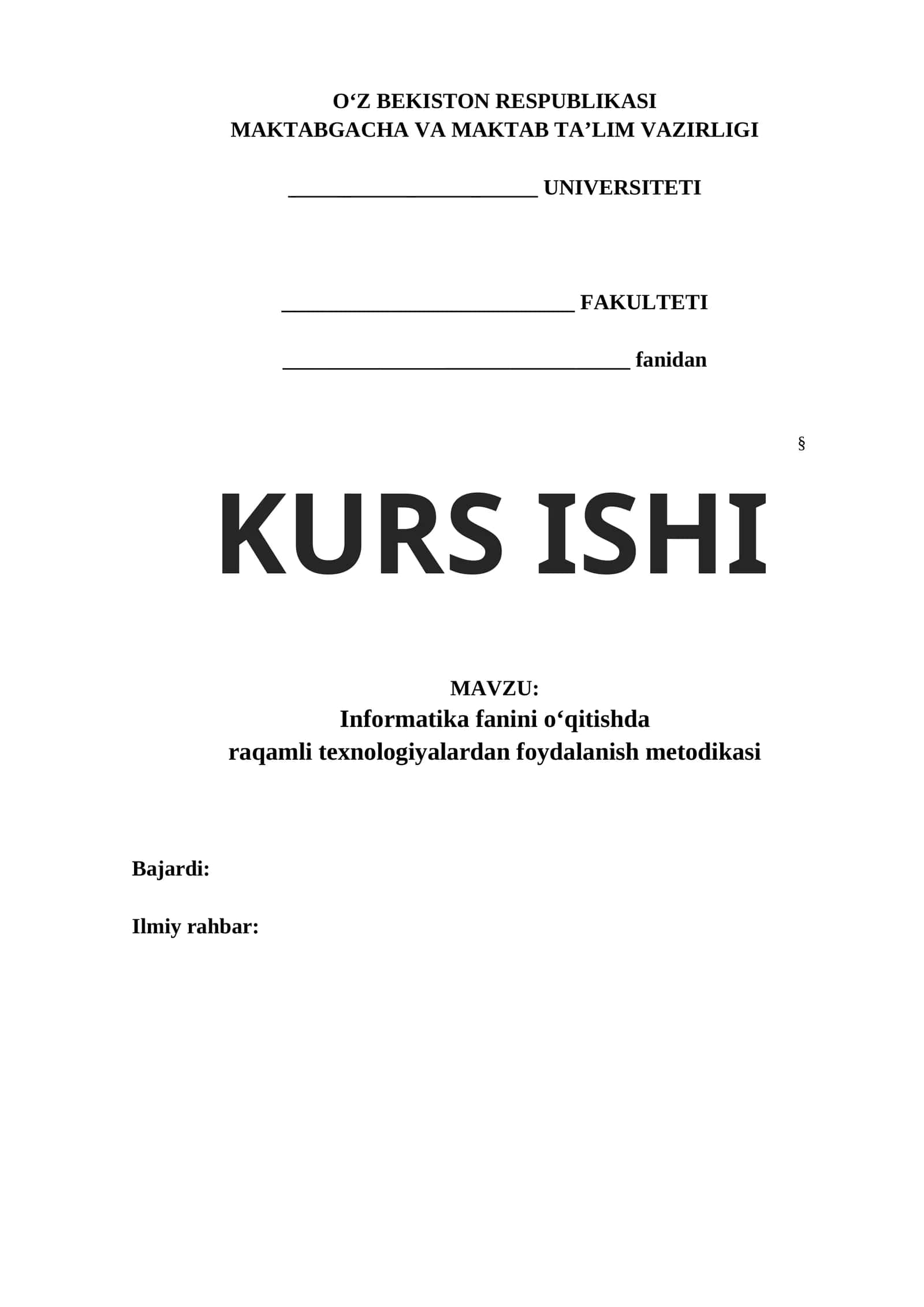 Informatika fanini o‘qitishda raqamli texnologiyalardan foydalanish metodikasi 1