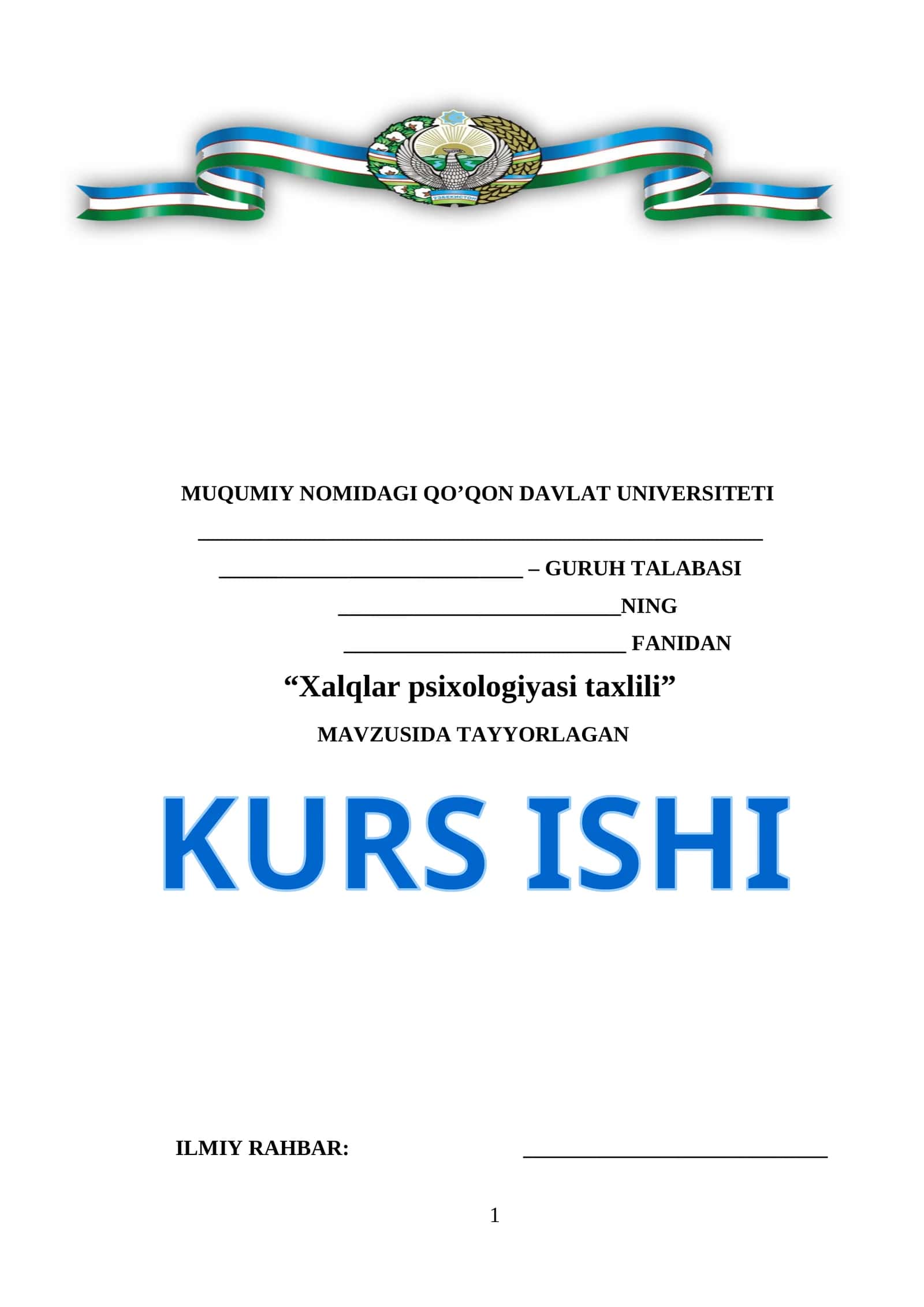 Xalqlar psixologiyasi taxlili 1