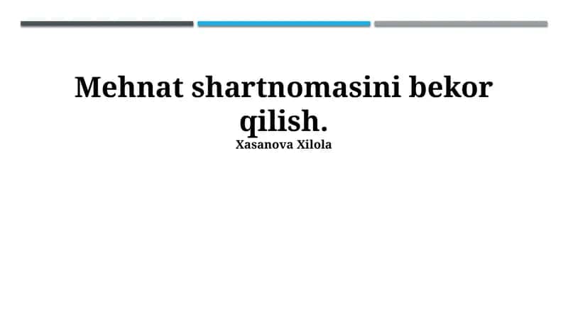 Ish shartnomasini bekor qilish 1