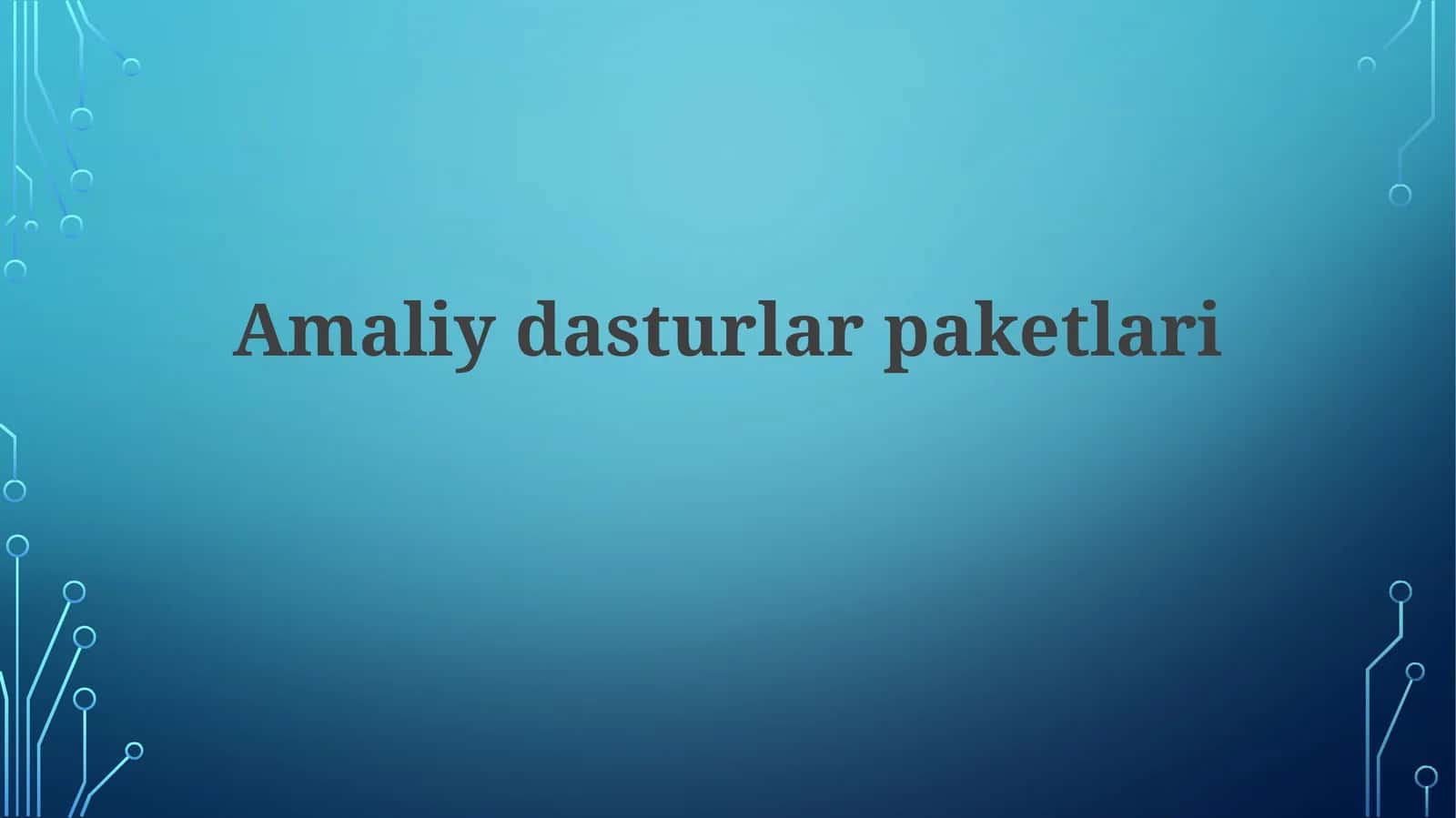 Dasturiy ta'minot paketlari 1